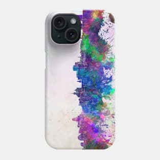 Buffalo skyline in watercolor background Phone Case