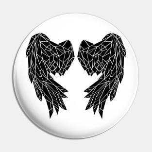 Black Polygonal Folded Wings Pin