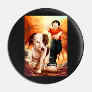A boy and his dog Pin