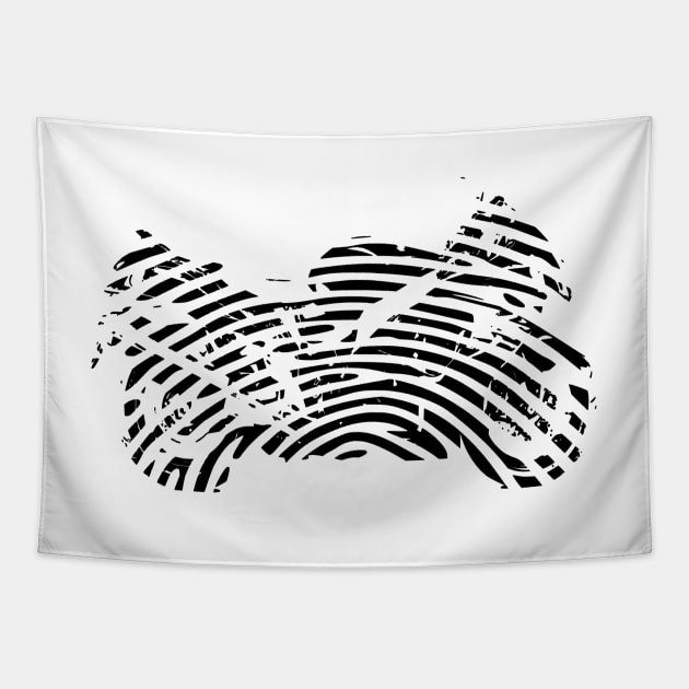 funny motorcycles tshirt fingerprint gift Tapestry by jaml-12