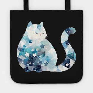 Starry Watercolor Cute Niji Cat Galaxy Enamel Pin Sticker Cutout Tote