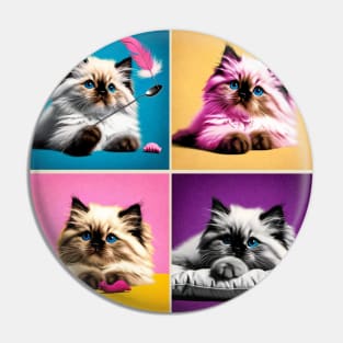 Himalayan Pop Art - Cute Kitties Pin