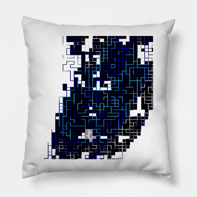 Blue lines v2 Pillow by findingNull