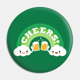 Cheers to Beers St Patricks Day Rainbow Pin