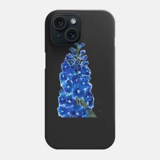 Blue Delphinium flower in collage Phone Case