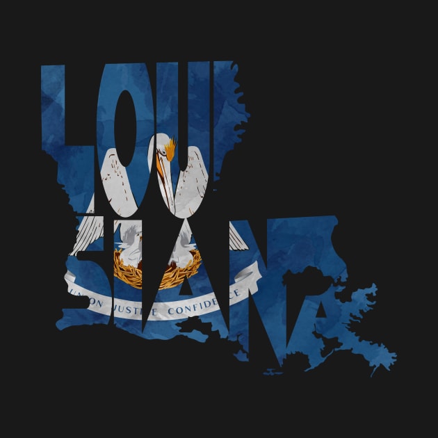 Louisiana Typo Map by inspirowl