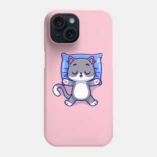 Cute Cat Sleeping On Pillow Cartoon Phone Case