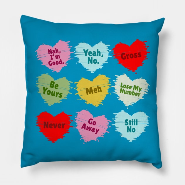 Funny Valentines - Denial Word AL Pillow by juragan99trans