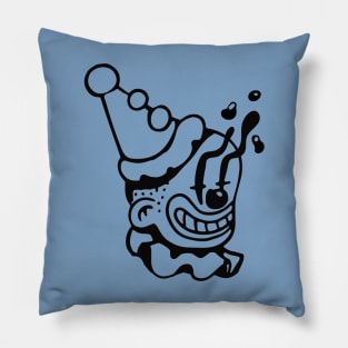 Funny Clown Black and white Pillow