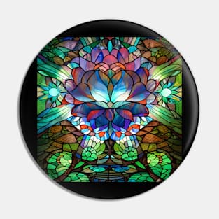 Stained Glass Lotus Flower Pin