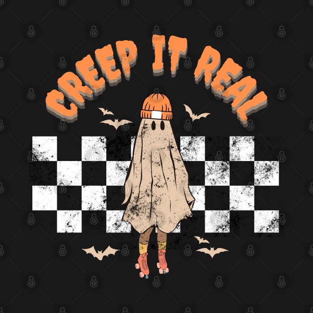 Retro Creep It Real Ghost Girl Boy Halloween Costume by Marveloso