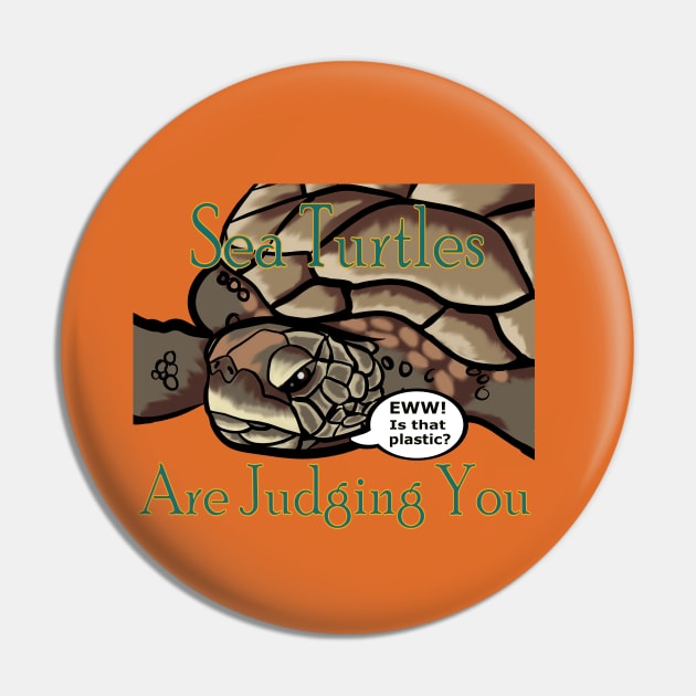 Judgy Sea Turtle Pin by TheOneImagination