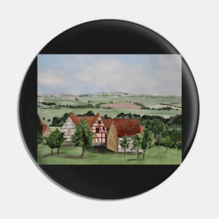 Swabian landscape with timbered houses Pin