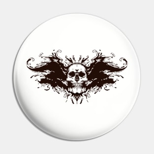 Skull on Rorschach test incblot Pin