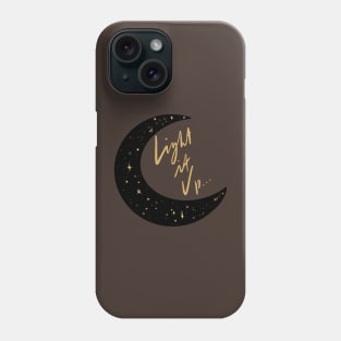 Crescent City Quote Light It Up - Black and Gold Phone Case