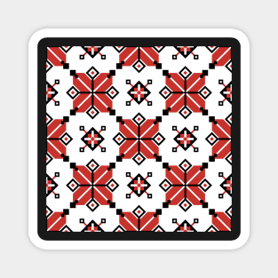 Seamless Pattern with Ornamental Composition Inspired by Ukrainian Traditional Embroidery Magnet