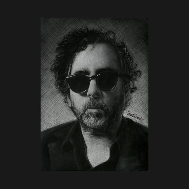 Tim Burton negative drawing by incloudines