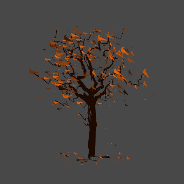 Autumn Chirping Birds Tree by Area31Studios