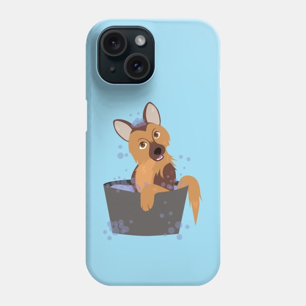 Bubble Bath Puppy Phone Case by SakuraDragon