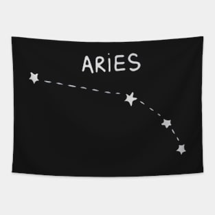 Zodiac Sign - Aries Black Tapestry