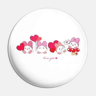 Bunnies love you Pin