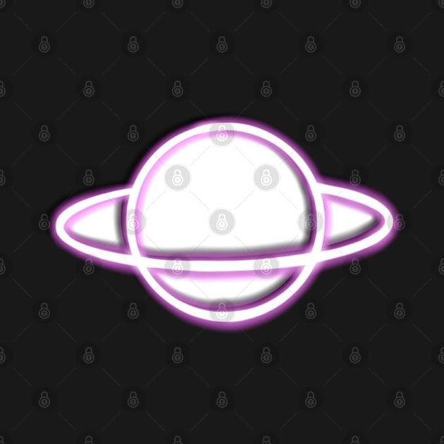 Neon pink/purple planet by hcohen2000