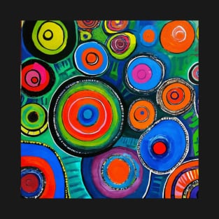 Drawing spirals in the style of Hundertwasser using acrylic paint. T-Shirt