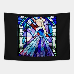 Ice Queen Stained Glass Window Tapestry