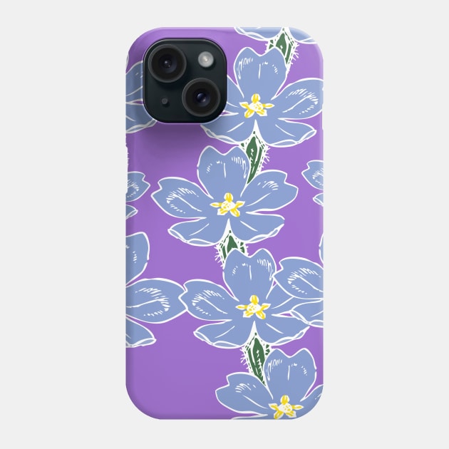 Primroses in Amethyst Color Background Phone Case by aybe7elf