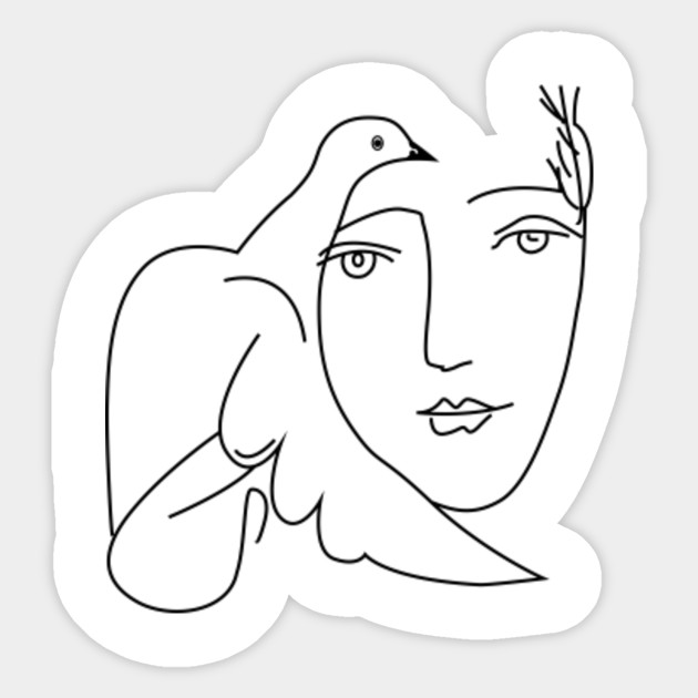Dove Women By Picasso Abstract Woman Sticker Teepublic