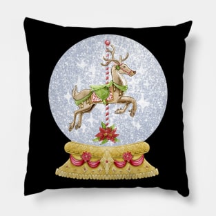 Merry Christmas Snow Globe Pillow