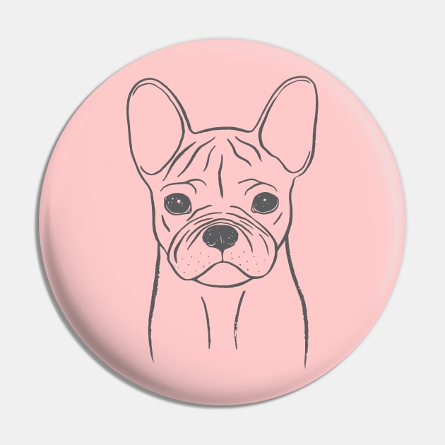 French Bulldog (Pink and Gray) Pin by illucalliart