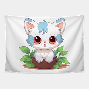 Plant Cat Tapestry