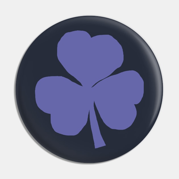 Shamrock in Very Peri Periwinkle Blue St Patricks Day Pin by ellenhenryart