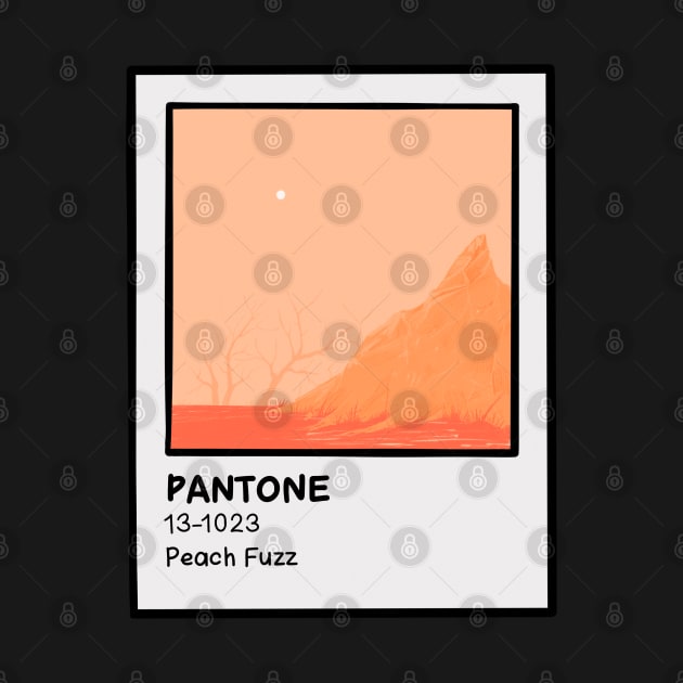 Pantone peach fuzz illustration by 2dsandy