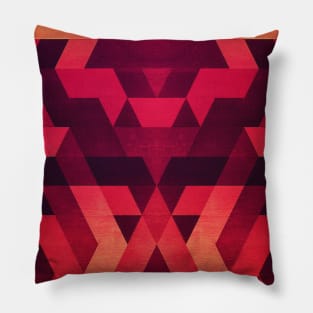 Abstract red geometric triangle texture pattern design (Digital Futrure - Hipster / Fashion) Pillow