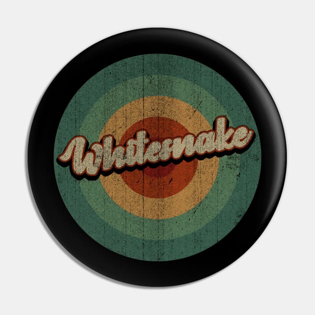 Circle Retro Vintage Whitesnake Pin by Jokowow