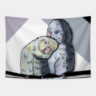 Coloured Love Birds Tapestry