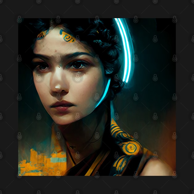 Cyberpunk Athena Ancient Greek Goddess by LegitHooligan