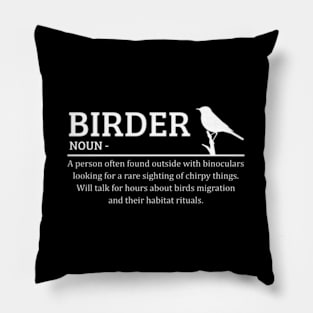 Birder Birding Birdwatching Pillow