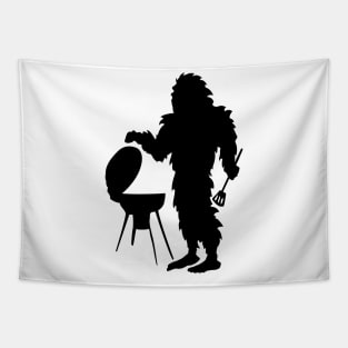 Bigfoot Camping HIking Silhouette Tapestry