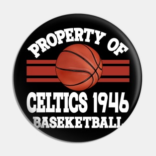 Proud Name Celtics Graphic Property Vintage Basketball Pin