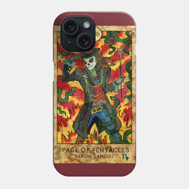 Page Of Pentacles. Minor Arcana Tarot Card Design. Phone Case by Mystic Arts