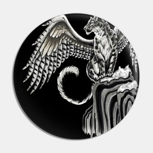 Winged Snow Leopard Pin