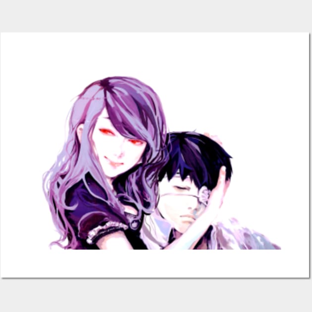 Rize kamishiro and Ken Kaneki Tokyo Ghoul Anime Home Decor Canvas