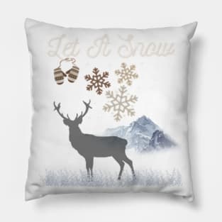 Let It Snow On The Mountains Pillow