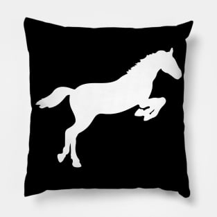 White Horse Silhouette Pillow