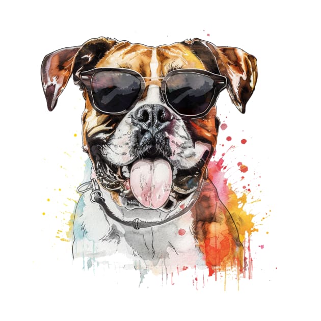 Boxer Dog with Sunglasses by Wayward Purpose