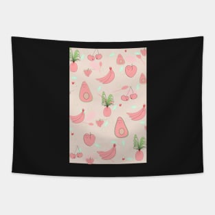 Pink Fruits Tapestry