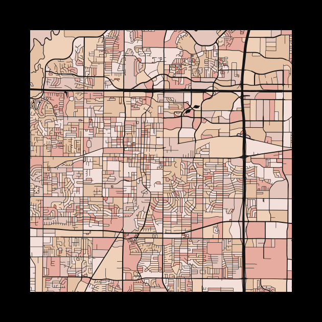 Arlington Map Pattern in Soft Pink Pastels by PatternMaps